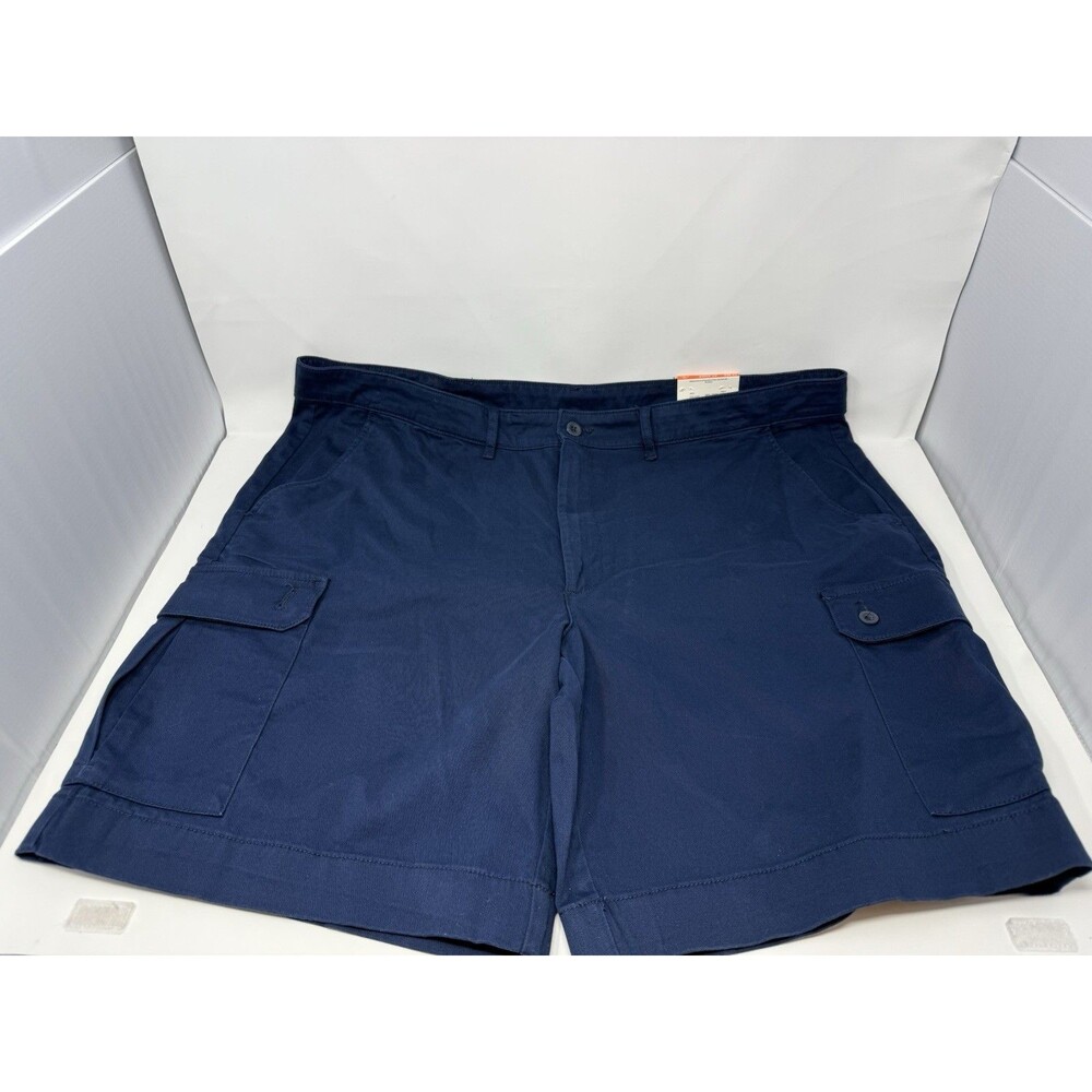 St Johns Bay Cargo Shorts Mens 44 Regular Signature Navy Comfort Stretch NWT